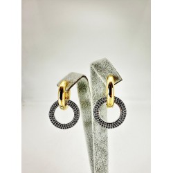 Gold Taşlı Sallantılı Halka 